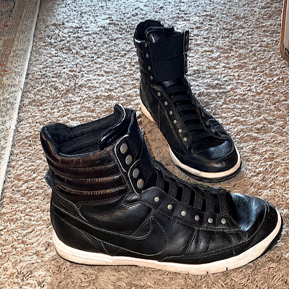 RARE Nike gamma force mid elastic lace snap front leather sneakers - Picture 2 of 13